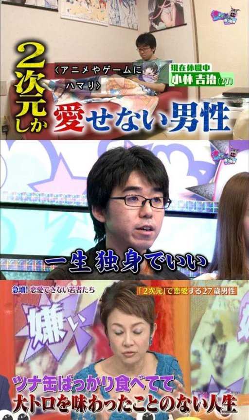 男子在节目上访谈表示只爱二次元！