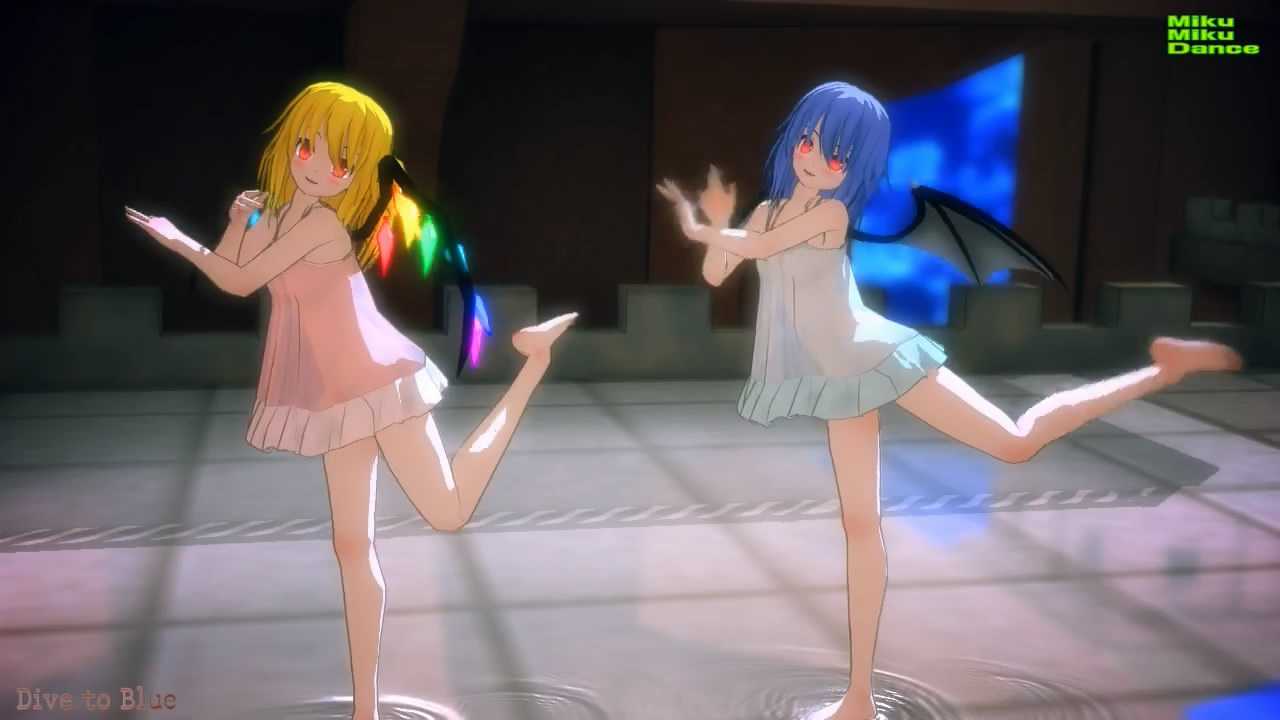 【MMD】月夜に舞う美しき姉妹【成長スカーレット姉妹ねまき改変】 カメラ固定版